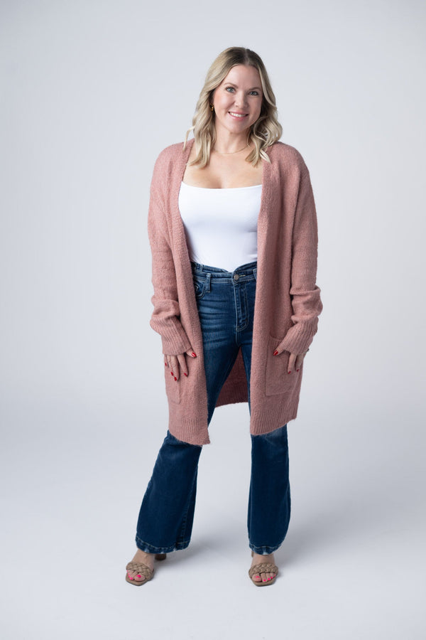 Madison Cozy Cardigan - Dusty Rose-Villari Chic, women's online fashion boutique in Severna, Maryland