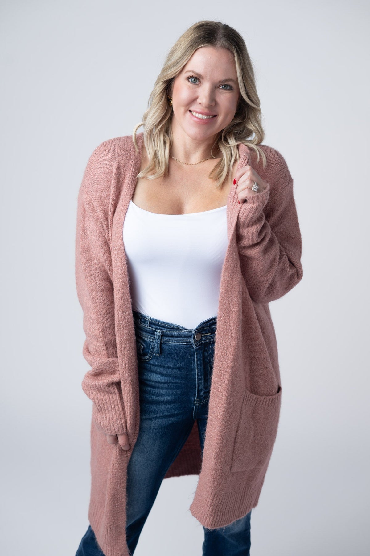 Madison Cozy Cardigan - Dusty Rose-Villari Chic, women's online fashion boutique in Severna, Maryland