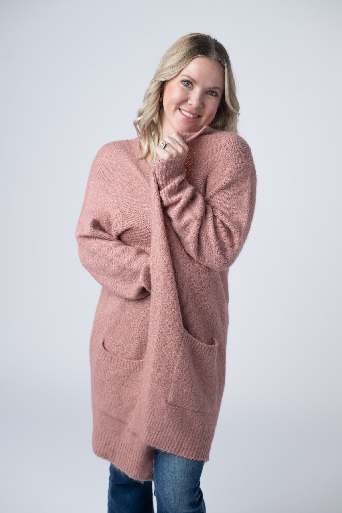 Madison Cozy Cardigan - Dusty Rose-Villari Chic, women's online fashion boutique in Severna, Maryland