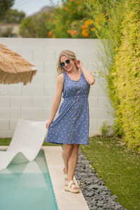 Beverly Button Dress - Nautical Navy-dress-Villari Chic, women's online fashion boutique in Severna, Maryland