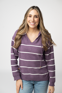 Maddie Striped Hoodie - Purple-sweater-Villari Chic, women's online fashion boutique in Severna, Maryland