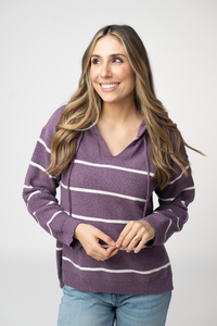 Maddie Striped Hoodie - Purple-sweater-Villari Chic, women's online fashion boutique in Severna, Maryland