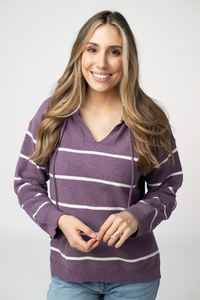 Maddie Striped Hoodie - Purple-sweater-Villari Chic, women's online fashion boutique in Severna, Maryland