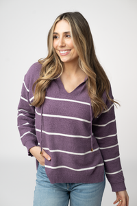 Maddie Striped Hoodie - Purple-sweater-Villari Chic, women's online fashion boutique in Severna, Maryland