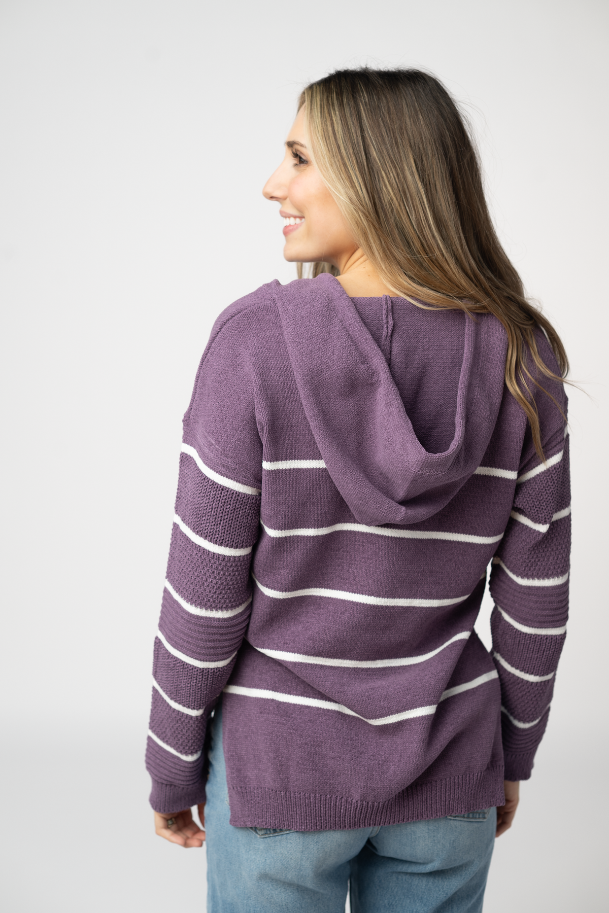 Maddie Striped Hoodie - Purple-sweater-Villari Chic, women's online fashion boutique in Severna, Maryland
