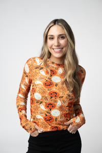 Blair Long Sleeve Top - Spooky Autumn-Tops-Villari Chic, women's online fashion boutique in Severna, Maryland