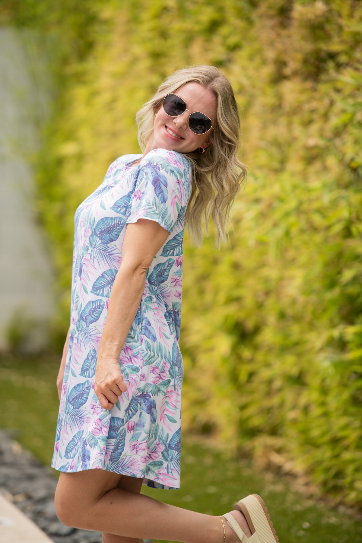 Alicia Dress - Tropical Leaf-dress-Villari Chic, women's online fashion boutique in Severna, Maryland