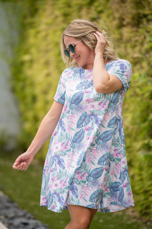 Alicia Dress - Tropical Leaf-dress-Villari Chic, women's online fashion boutique in Severna, Maryland