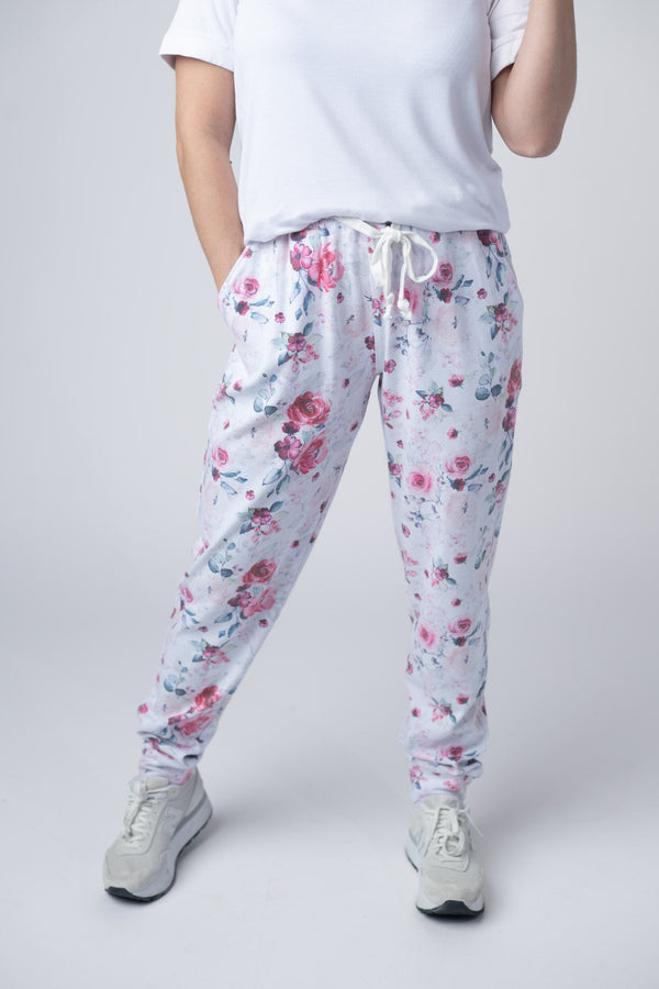 Classic Joggers - Pink Bloom-bottoms-Villari Chic, women's online fashion boutique in Severna, Maryland