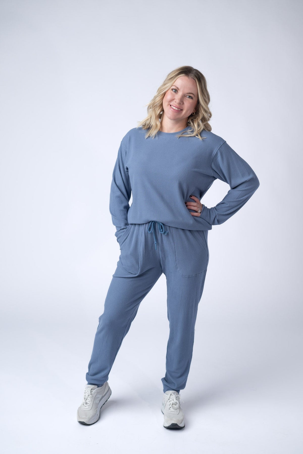 Corrine Ribbed Pullover Top - Denim-Pullover-Villari Chic, women's online fashion boutique in Severna, Maryland