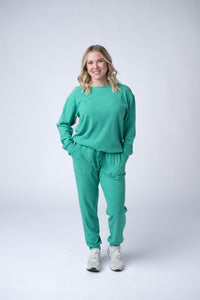 Corrine Ribbed Pullover Top - Emerald-Pullover-Villari Chic, women's online fashion boutique in Severna, Maryland