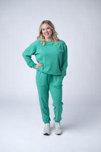 Corrine Ribbed Pullover Top - Emerald-Pullover-Villari Chic, women's online fashion boutique in Severna, Maryland