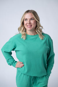 Corrine Ribbed Pullover Top - Emerald-Pullover-Villari Chic, women's online fashion boutique in Severna, Maryland