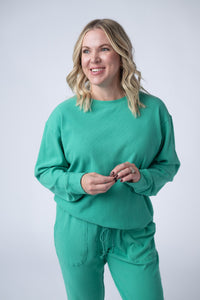 Corrine Ribbed Pullover Top - Emerald-Pullover-Villari Chic, women's online fashion boutique in Severna, Maryland