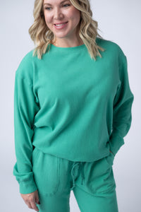 Corrine Ribbed Pullover Top - Emerald-Pullover-Villari Chic, women's online fashion boutique in Severna, Maryland