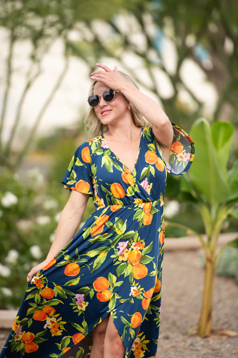 Harley High-Low Dress - Navy Citrus-dress-Villari Chic, women's online fashion boutique in Severna, Maryland