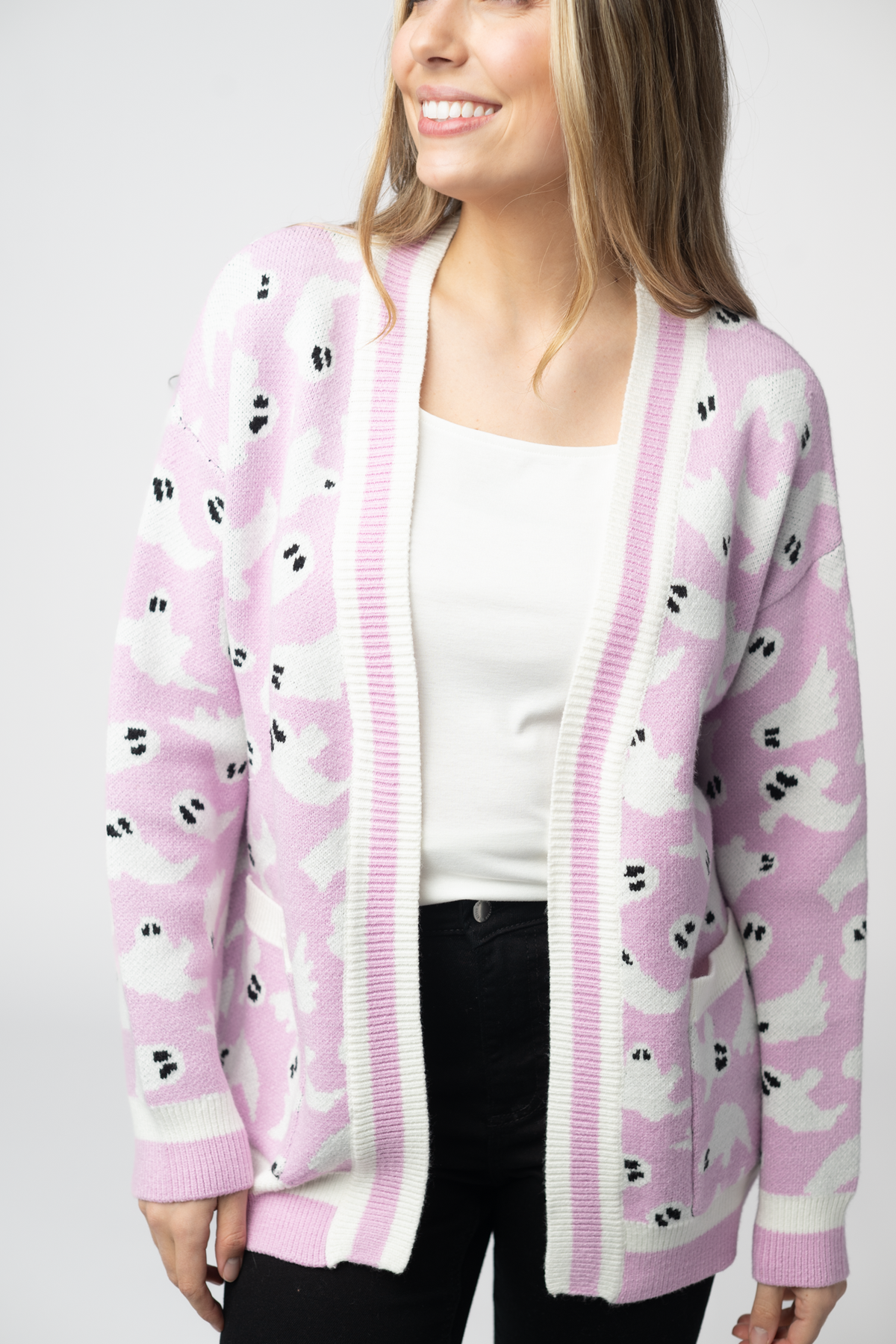 Ghost Pocket Cardigan - Lilac-Cardigan-Villari Chic, women's online fashion boutique in Severna, Maryland
