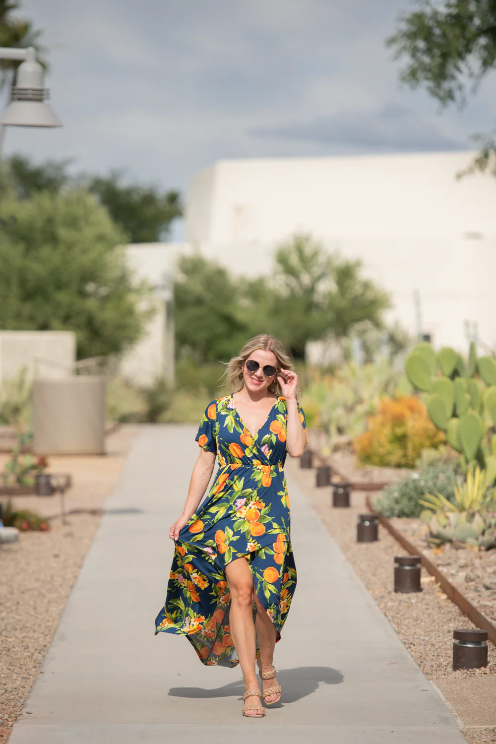Harley High-Low Dress - Navy Citrus-dress-Villari Chic, women's online fashion boutique in Severna, Maryland