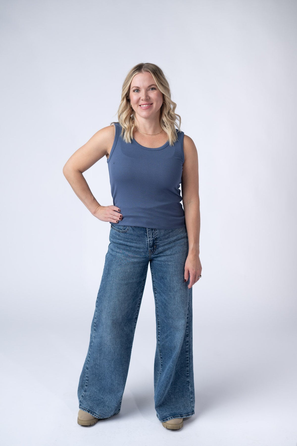 Ava Tank - Blue-tank-Villari Chic, women's online fashion boutique in Severna, Maryland