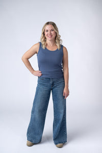 Ava Tank - Blue-tank-Villari Chic, women's online fashion boutique in Severna, Maryland