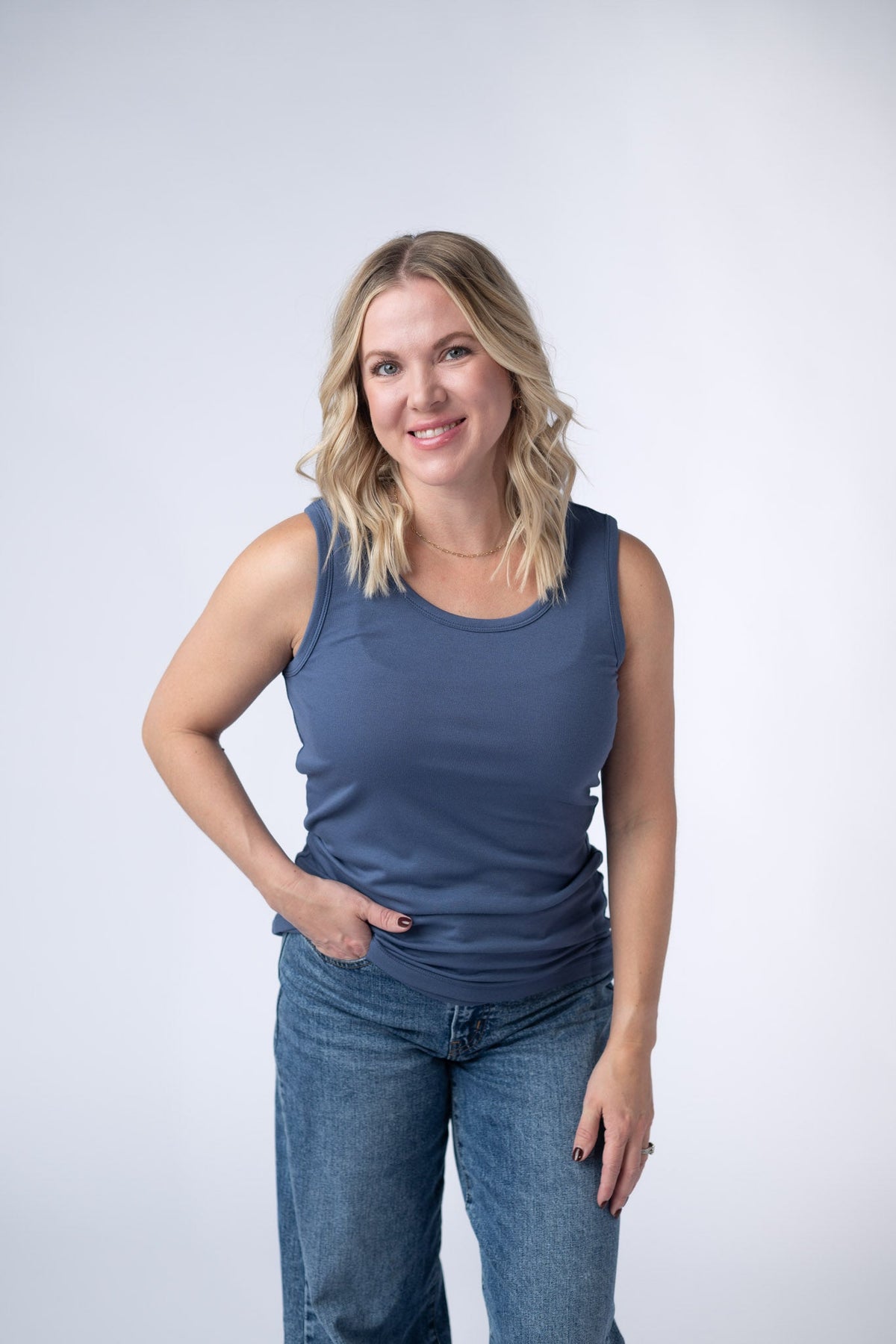 Ava Tank - Blue-tank-Villari Chic, women's online fashion boutique in Severna, Maryland