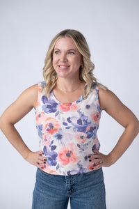 Ava Tank - Sunset Watercolor Floral-tank-Villari Chic, women's online fashion boutique in Severna, Maryland