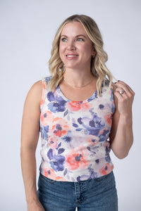 Ava Tank - Sunset Watercolor Floral-tank-Villari Chic, women's online fashion boutique in Severna, Maryland
