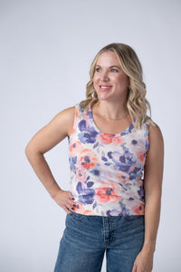 Ava Tank - Sunset Watercolor Floral-tank-Villari Chic, women's online fashion boutique in Severna, Maryland