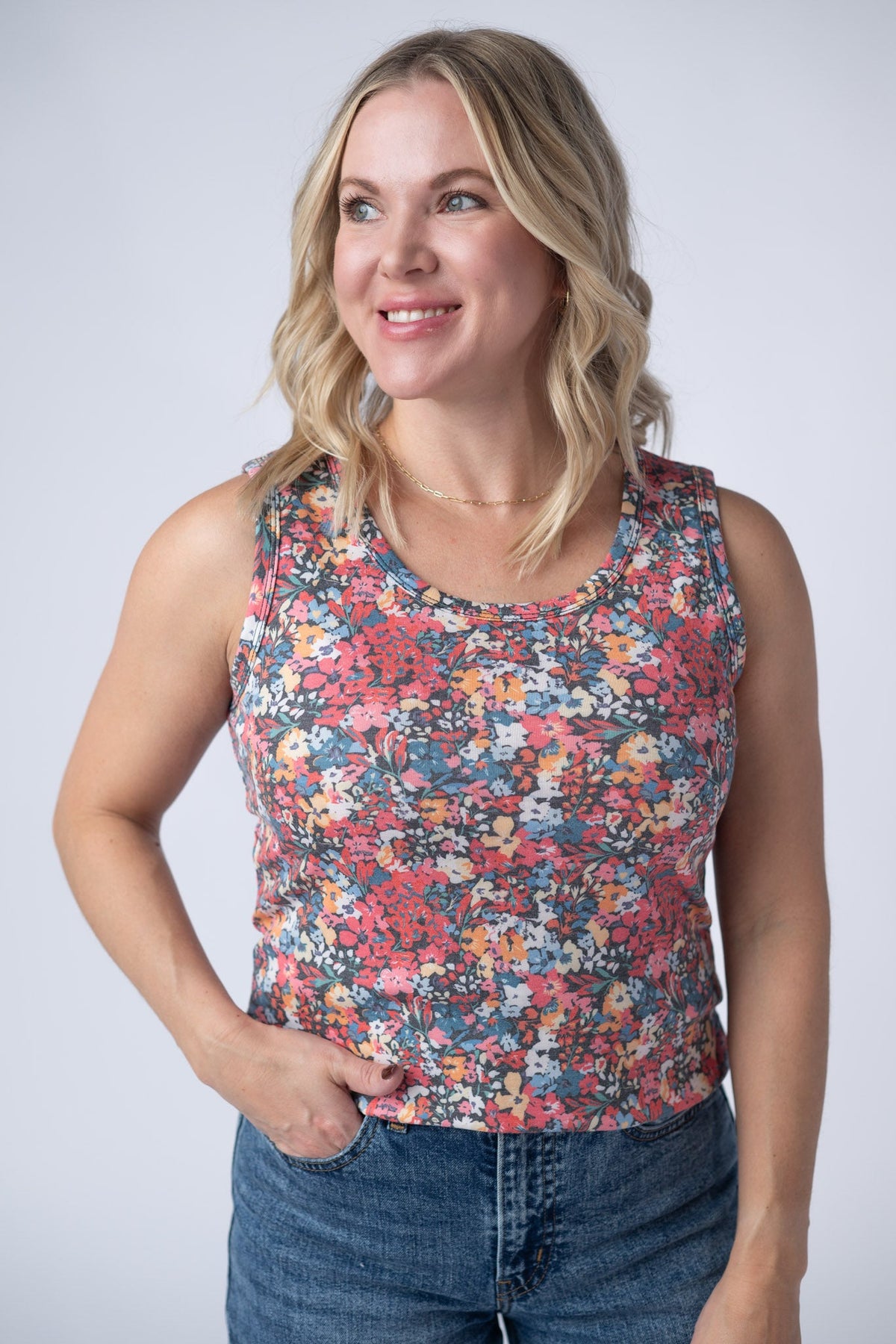 Ava Tank - Bright Floral-tank-Villari Chic, women's online fashion boutique in Severna, Maryland