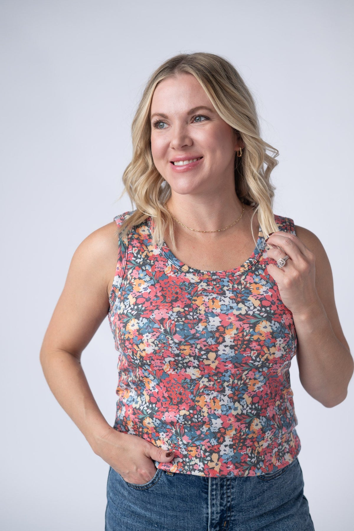 Ava Tank - Bright Floral-tank-Villari Chic, women's online fashion boutique in Severna, Maryland