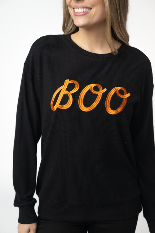 Corrine Embroidered Pullover Top - BOO-Pullover-Villari Chic, women's online fashion boutique in Severna, Maryland