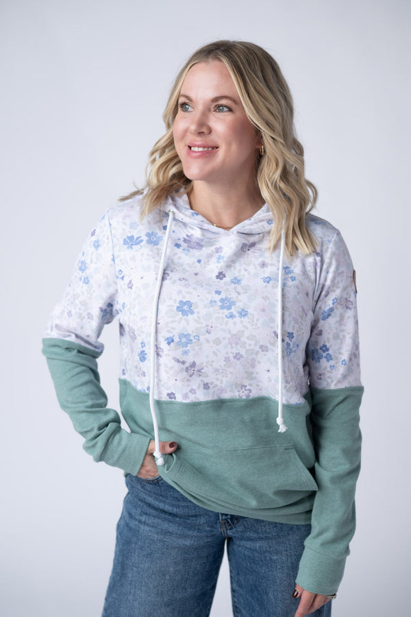 Hailey Pullover Hoodie - Spring Meadows and Sage-Hoodie-Villari Chic, women's online fashion boutique in Severna, Maryland