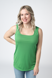 Rachel Ribbed Tank - Kelly Green-tank-Villari Chic, women's online fashion boutique in Severna, Maryland