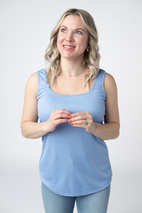 Rachel Ribbed Tank - Sky Blue-tank-Villari Chic, women's online fashion boutique in Severna, Maryland