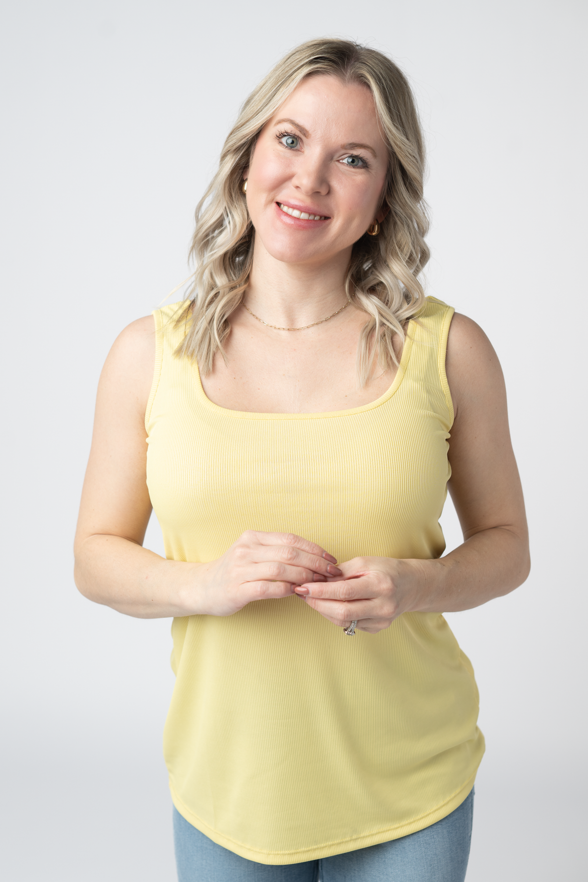 Rachel Ribbed Tank - Yellow-tank-Villari Chic, women's online fashion boutique in Severna, Maryland