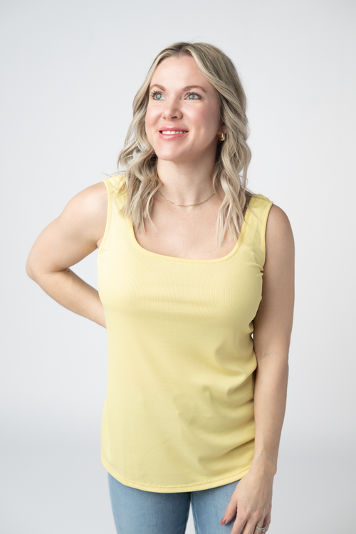 Rachel Ribbed Tank - Yellow-tank-Villari Chic, women's online fashion boutique in Severna, Maryland