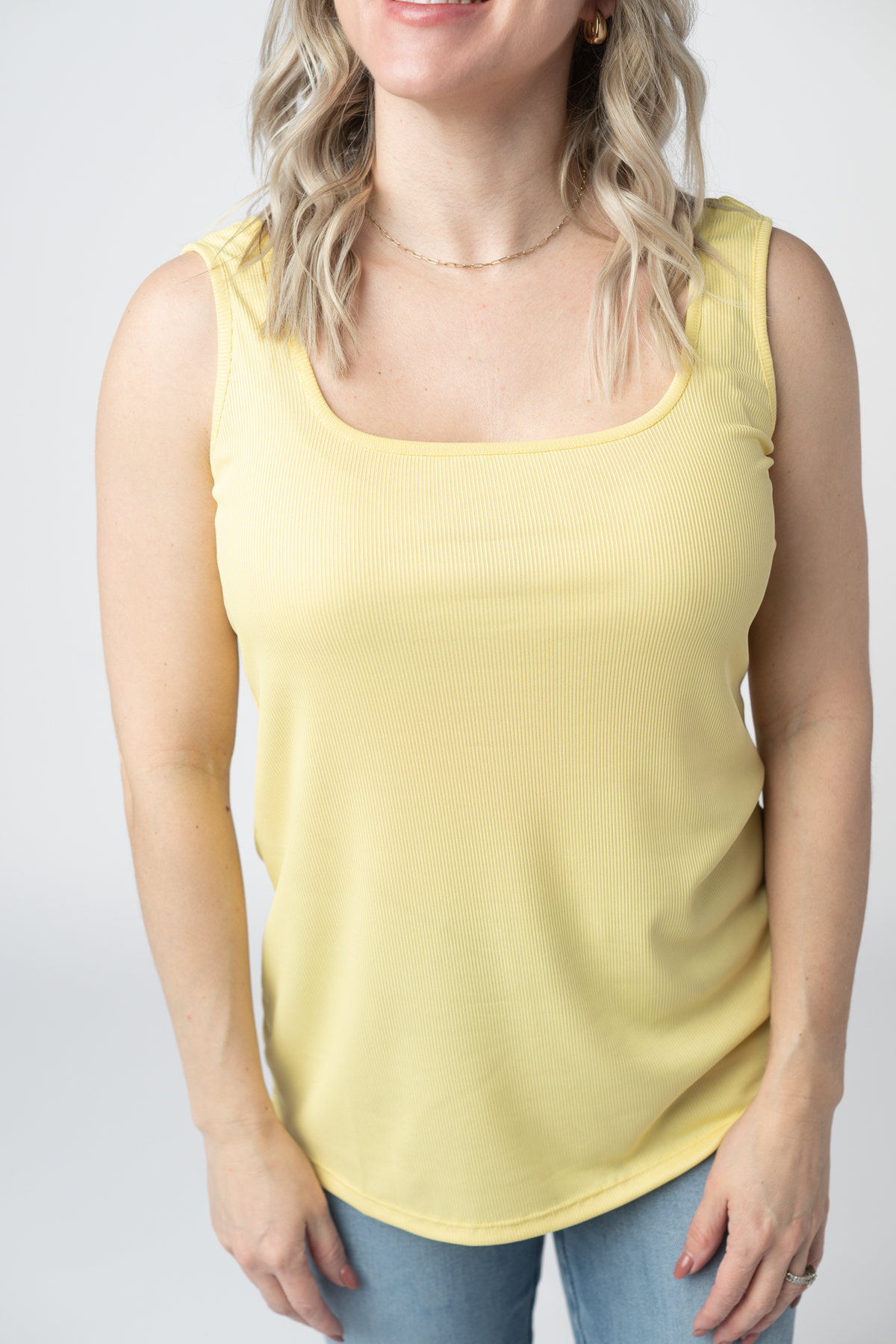 Rachel Ribbed Tank - Yellow-tank-Villari Chic, women's online fashion boutique in Severna, Maryland