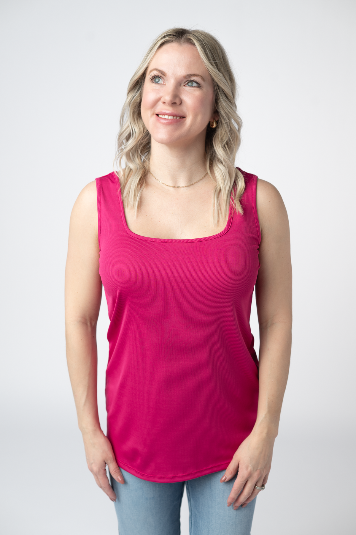 Rachel Ribbed Tank - Hot Pink-tank-Villari Chic, women's online fashion boutique in Severna, Maryland