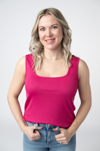 Rachel Ribbed Tank - Hot Pink-tank-Villari Chic, women's online fashion boutique in Severna, Maryland