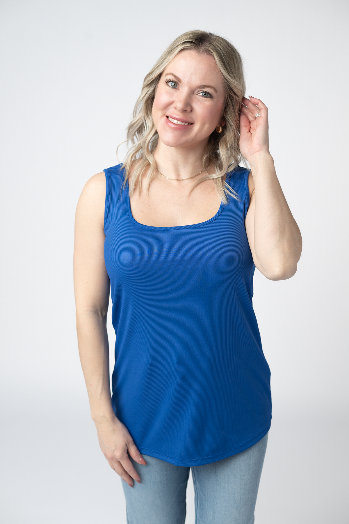 Rachel Ribbed Tank - Royal Blue-tank-Villari Chic, women's online fashion boutique in Severna, Maryland