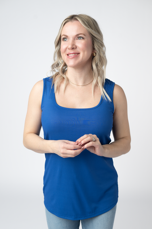 Rachel Ribbed Tank - Royal Blue-tank-Villari Chic, women's online fashion boutique in Severna, Maryland