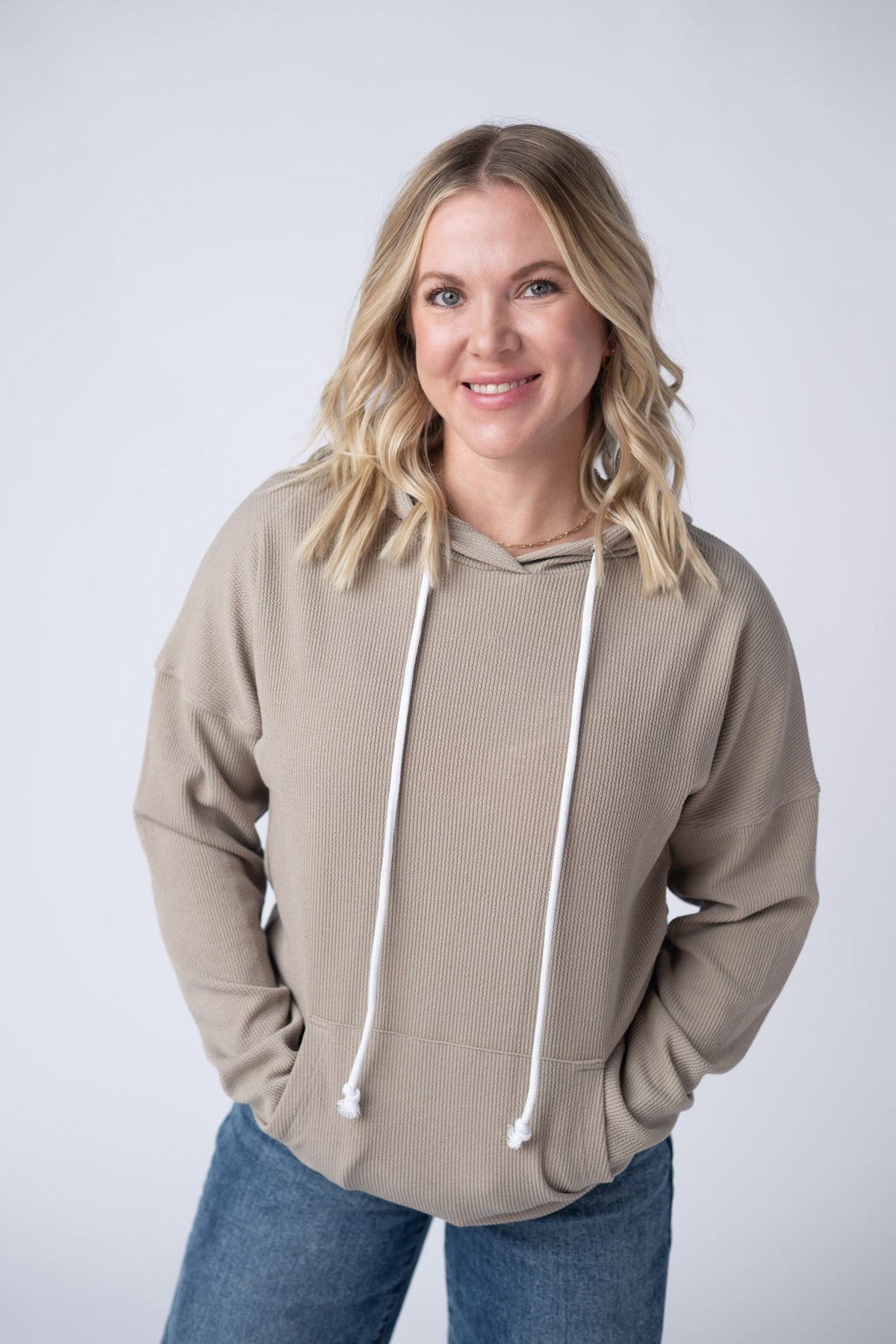 Kacey Ribbed Hoodie - Mocha-clothing-Villari Chic, women's online fashion boutique in Severna, Maryland