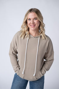 Kacey Ribbed Hoodie - Mocha-clothing-Villari Chic, women's online fashion boutique in Severna, Maryland