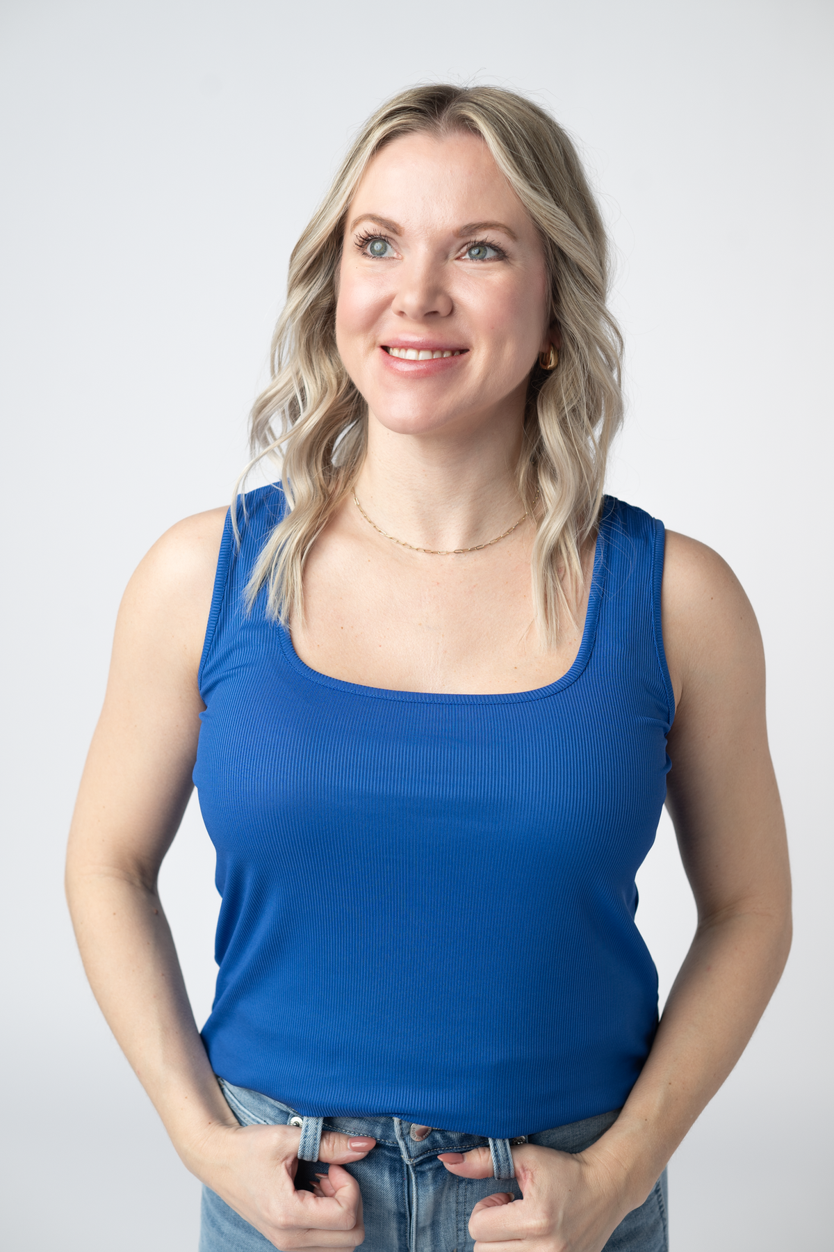 Rachel Ribbed Tank - Royal Blue-tank-Villari Chic, women's online fashion boutique in Severna, Maryland