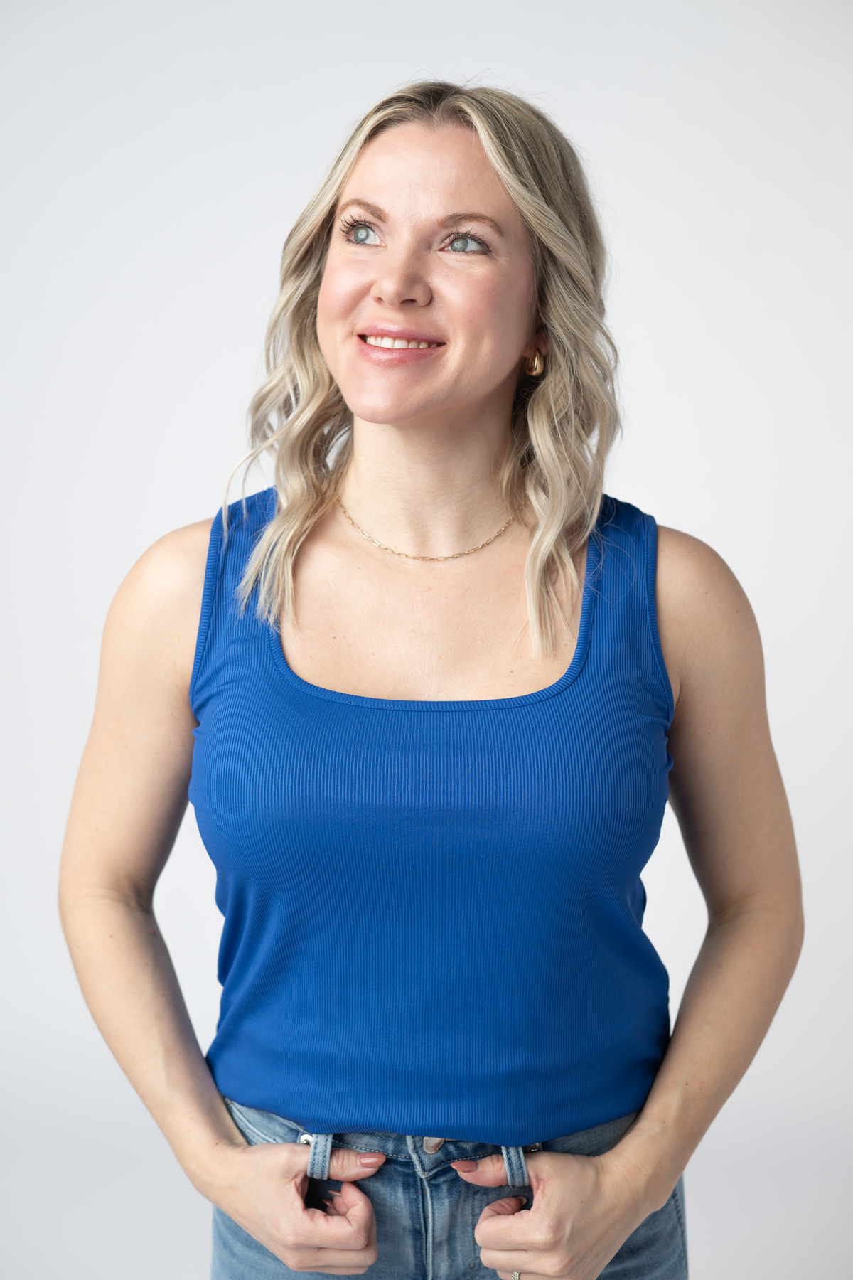 Rachel Ribbed Tank - Royal Blue-tank-Villari Chic, women's online fashion boutique in Severna, Maryland