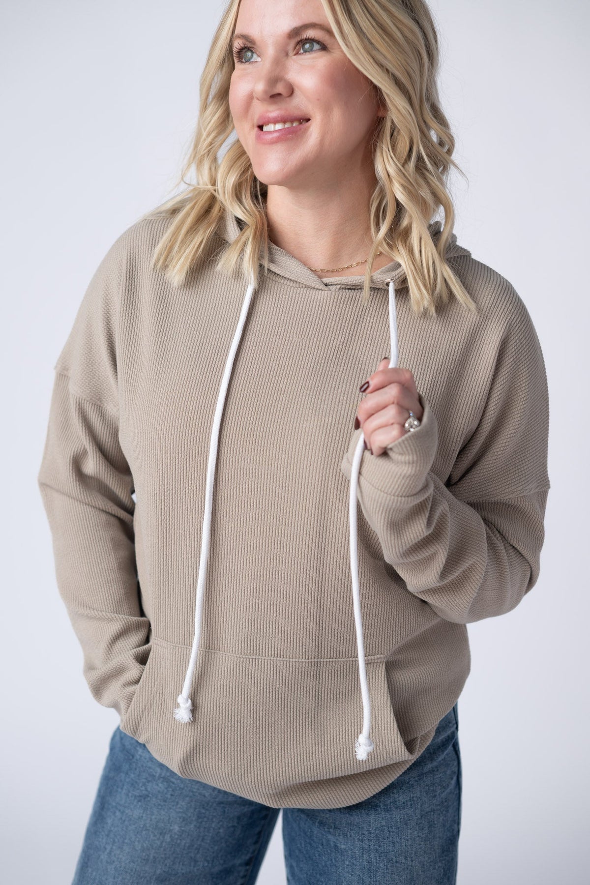 Kacey Ribbed Hoodie - Mocha-clothing-Villari Chic, women's online fashion boutique in Severna, Maryland