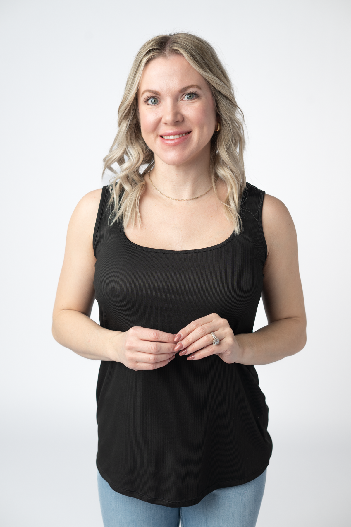 Rachel Ribbed Tank - Black-tank-Villari Chic, women's online fashion boutique in Severna, Maryland