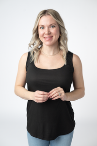 Rachel Ribbed Tank - Black-tank-Villari Chic, women's online fashion boutique in Severna, Maryland