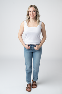 Rachel Ribbed Tank - White-tank-Villari Chic, women's online fashion boutique in Severna, Maryland