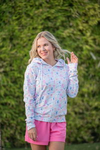 Fullzip Hoodie - Petal Gardens-hoodie-Villari Chic, women's online fashion boutique in Severna, Maryland